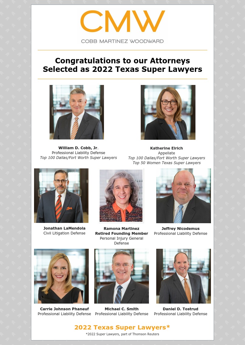 CMW congratulates its 2022 Texas Super Lawyers!